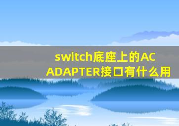 switch底座上的AC ADAPTER接口有什么用